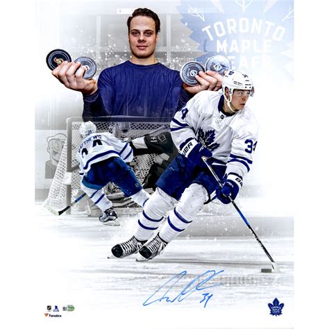 Auston Matthews Toronto Maple Leafs Autographed 16 X 20 Four Goal Nhl Debut White Background