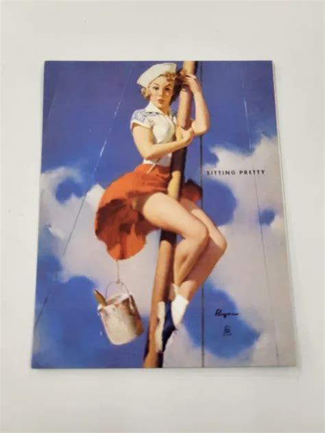 vintage gil elvgren pin up girls advertising arcade card sitting pretty 9 99 picclick