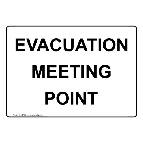Emergency Response Muster Point Sign Evacuation Meeting Point