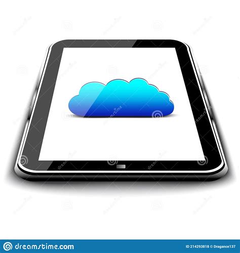 Tablet Pc With Cloud Computing On A Screen Stock Vector Illustration