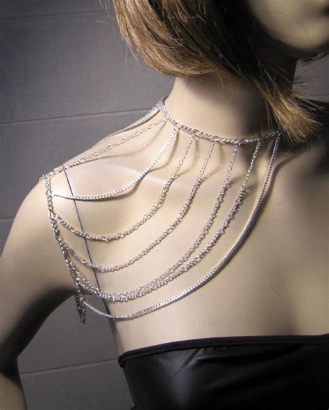 Silver Gold Waterfall Shoulder Chain Body Harness By 621Fashions Chain