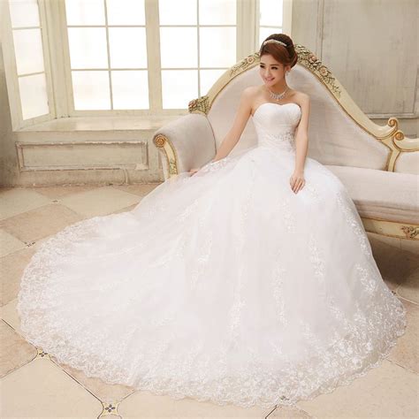 Wedding Dress 2014 New Free Shipping Bride Sweet Lace Strap Tube Top