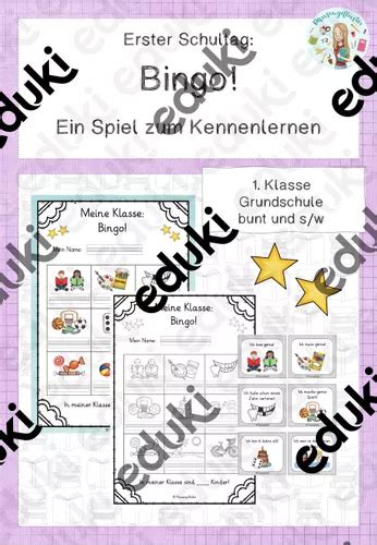 erster schultag bingo freebie unterrichtsmaterial in den fächern deutsch and fachübergreifendes