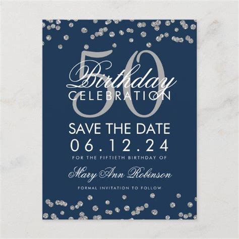 50th Birthday Save The Date Invitations Personalized Invitation