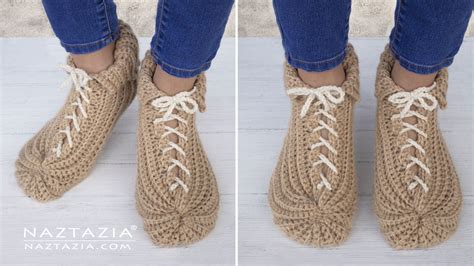Crochet Lace Up Slippers Naztazia