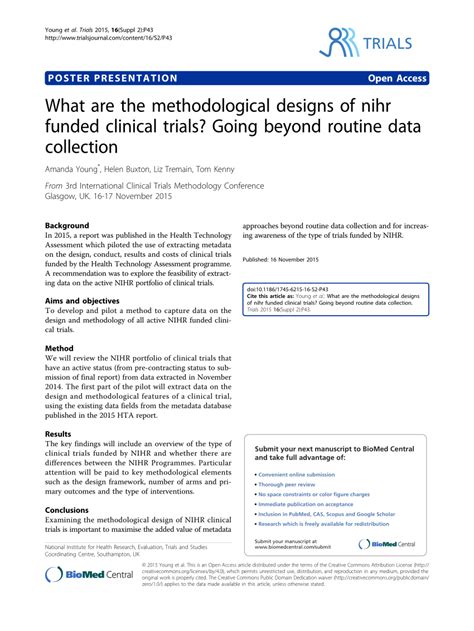 Pdf What Are The Methodological Designs Of Nihr Funded Clinical