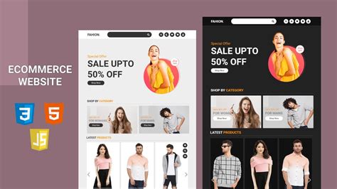 How To Make A Responsive E Commerce Fashion Website Design Using Html Css Js From Scratch