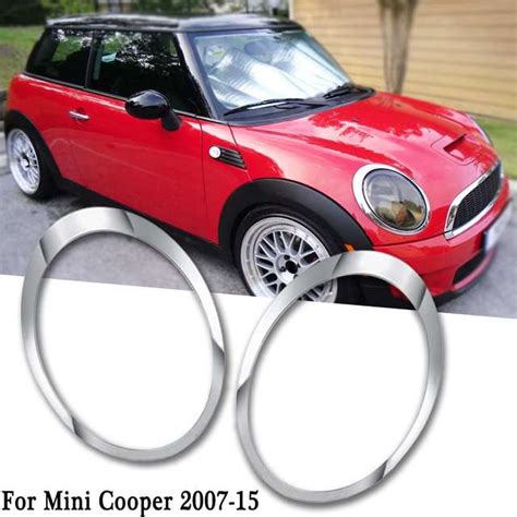 1pcs Left Right Side Abs Chrome Sliver Headlight Trim Ring For Mini