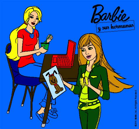 Dibujo De Barbie Y Su Hermana Merendando Pintado Por Amalia En Dibujos The Best Porn Website