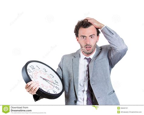 A Businessman Worried That He Is Running Out Of Time Stock Image
