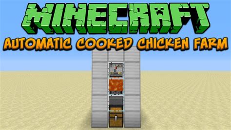 Minecraft Automatic Cooked Chicken Farm Tutorial Youtube