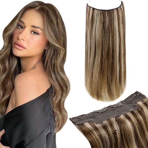 Amazon Com RUNATURE Brown Wire Human Hair Extension Straight Wire Extensions Human Hair