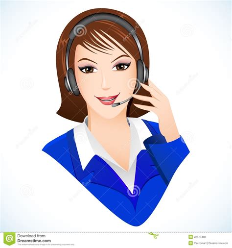 Lady In Call Center Stock Vector Illustration Of Chat 22474488