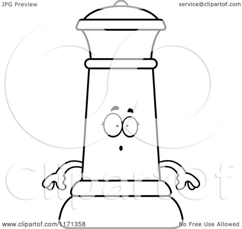 Cartoon Clipart Of A Surprised Black Chess Queen Mascot Vector