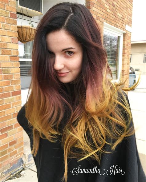 Dark Roots Ombre To Yellow Ends Pravana Color Follow On Instagram