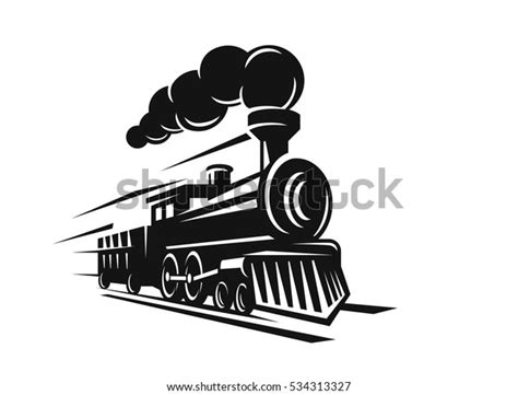 Vector Retro Train Logo On White Stock Vector Royalty Free 534313327