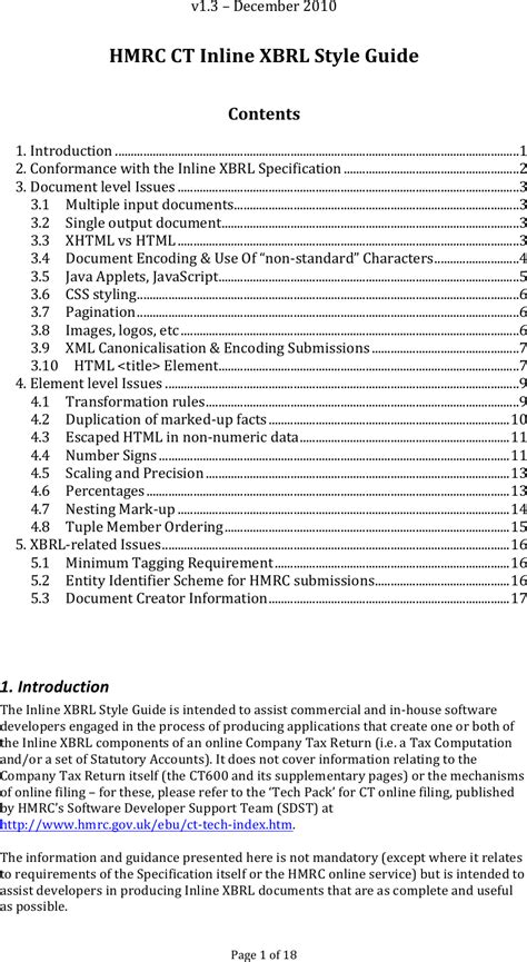 Hmrc Inline Xbrl Style Guide V13