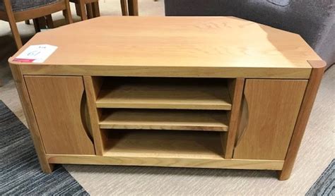 The sizing is good to go under our large tv and houses. Stockholm corner tv cabinet in oak finish with 2 cupboards ...