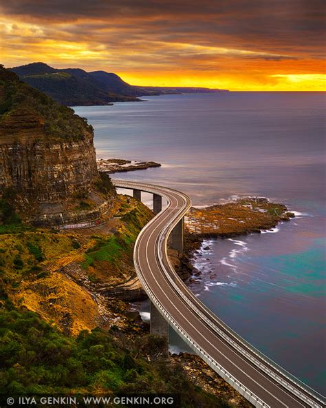 Sea Cliff Bridge At Sunrise Print Photos Fine Art Landscape Photography Ilya Genkin