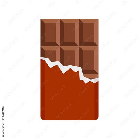 Chocolate Bar Icon Flat Illustration Of Chocolate Bar Vector Icon For