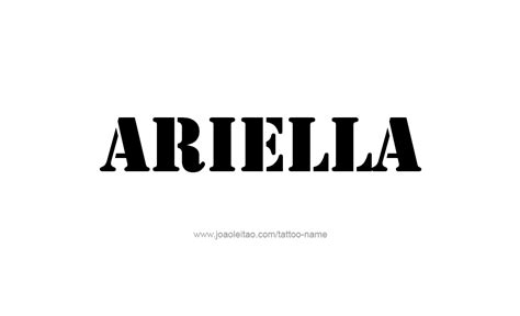 ariella name tattoo designs
