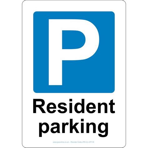 Resident Parking Sign Jps Online
