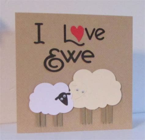 I Love Ewe Sheep Card Folksy