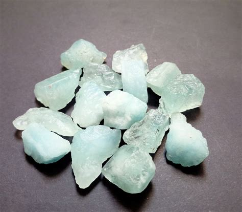 Natural Raw Aquamarine Crystal Untreated Rough Blue Stone Etsy