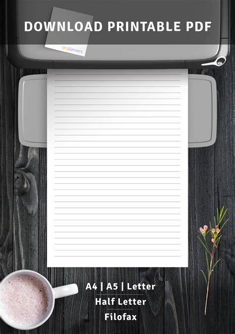 Download Printable Lined Paper Template Narrow Ruled 14