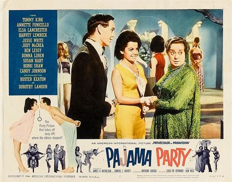 Lobby Card For The Aip Film Pajama Party 1964 Starring Annette Funicello And Tommy Kirk