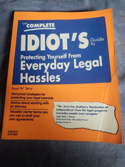 Complete Idiots Guide To Protecting Yourself From By Brent Terry Ebay