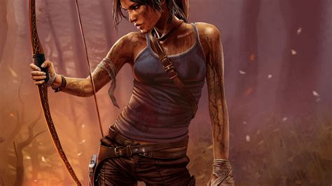 1920x1080 Game Lara Croft Girl Dirt Weapons Tomb Raider Bow