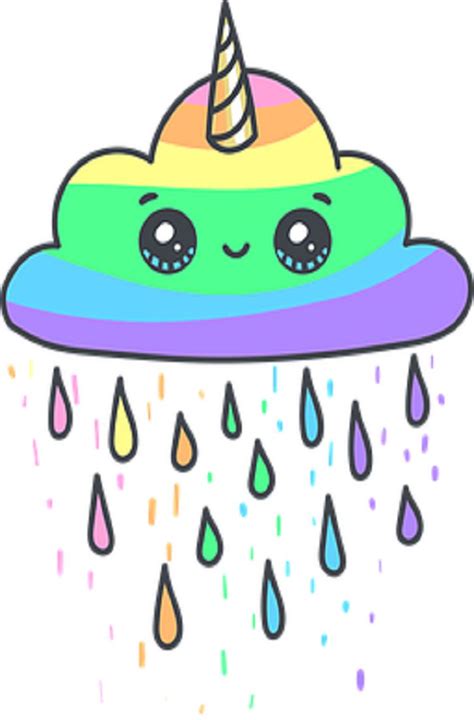 Cloud Unicorn Rain Rainbow Wallpaper Cute Little Drawings Cute