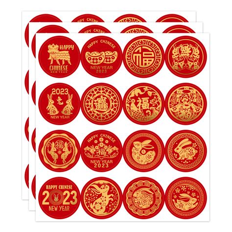 Waahome 48 Pcs Happy Chinese New Year Stickers 202315 Year Of The