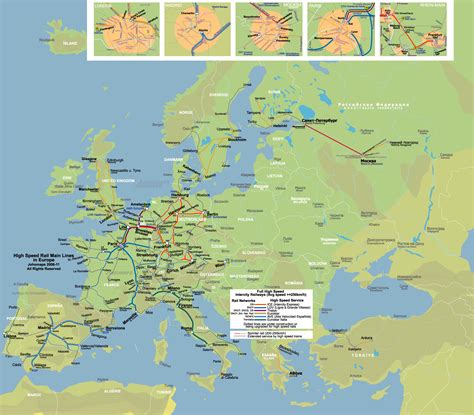 High Speed Rail Map Of Europe Johomaps