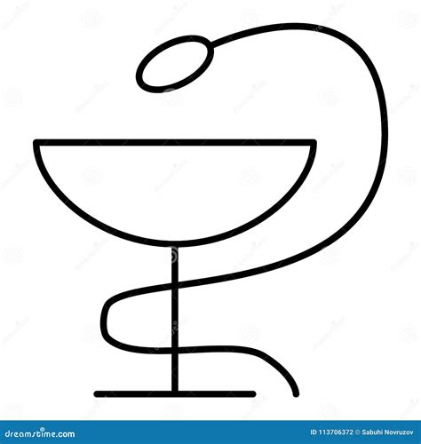 Het Pictogram Van De Apotheek Met Caduceus Symbool Symbo Vlakke