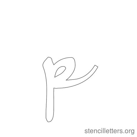 Can you draw some objects that begin with this letter? Cursive Brushed Handwriting Stencil Letters - Stencil Letters Org