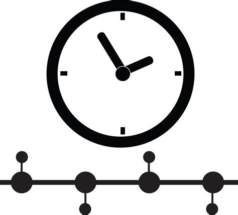 Timeline Icon On White Background Time Management Sign Clock With