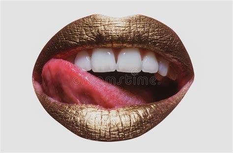 Close Tongue Licking Lip White Background Stock Photos Free Royalty Free Stock Photos From