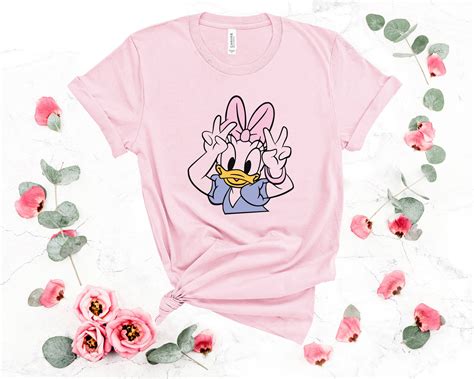 Daisy Duck T Shirt Bella Canvas 3001 Pink T Shirt Cute Etsy