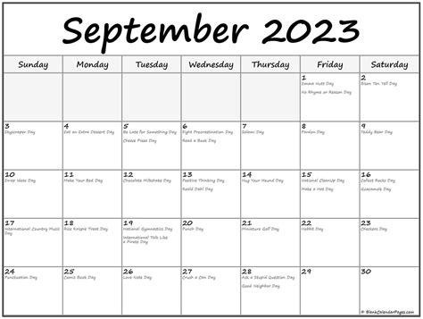 September Calendar Special Days Celka Madelyn