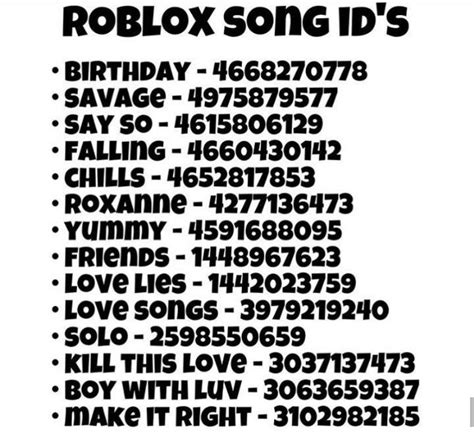 Roblox Ids Music