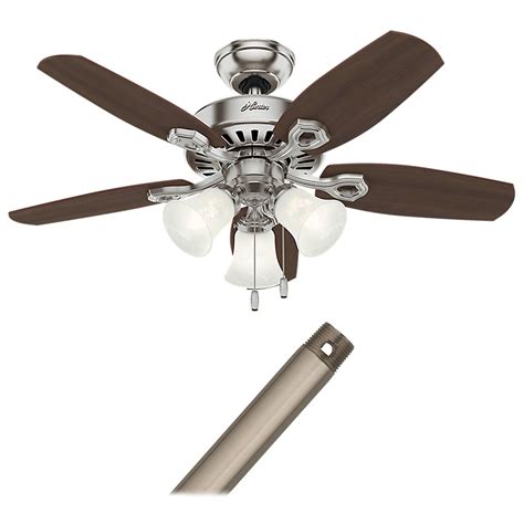 Hunter 52106 Builder 42 Inch Ceiling Fan With Lights For Small Rooms