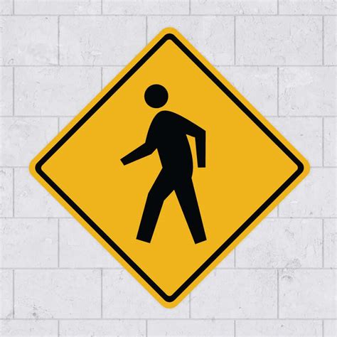 Pedestrian Crosswalk Sign People Crossing Sign Sticker Genius