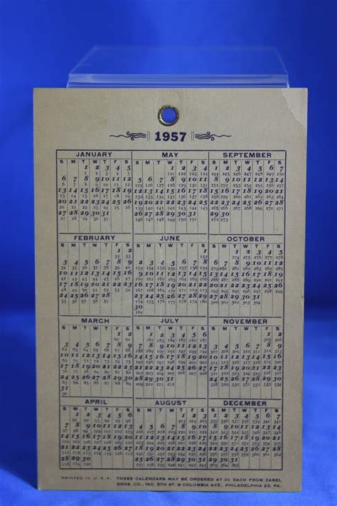 1956 Complete Calendar With Religious Quotes Etsy