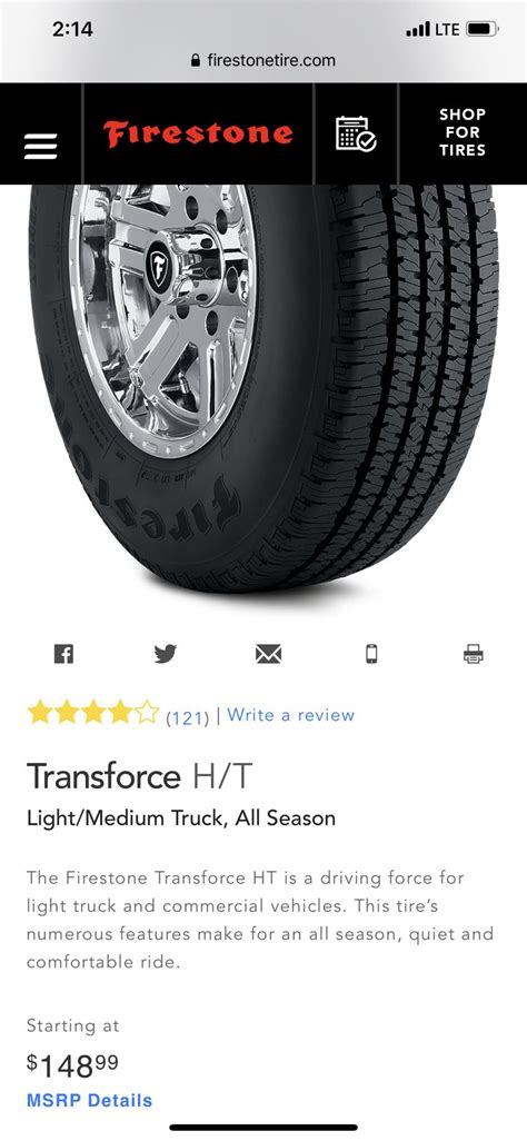 4 Like New Firestone Transforce Ht 2457017 Tires For Sale In Denver Nc Offerup