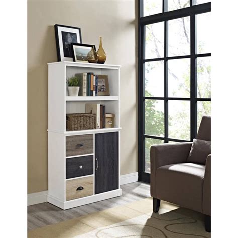 Ameriwood home aaron lane 4 shelf bookcase white office depot. Ameriwood Home Mercer Storage Bookcase with Multicolored ...