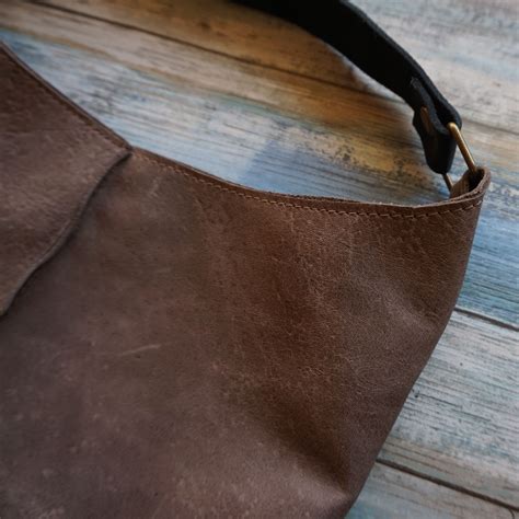 Soft Leather Tote ~ Raw Natural Leather Bag ~ Shopping Bag