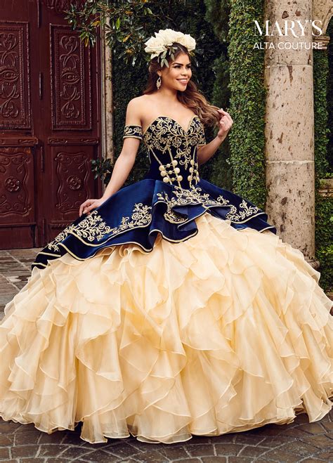 Quinceanera Couture Dresses In Navygold Or Burgundygold Color