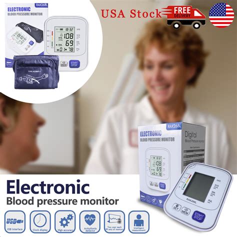 Digital Arm Blood Pressure Monitor Voice Reading Bp Cuff Meter Tester